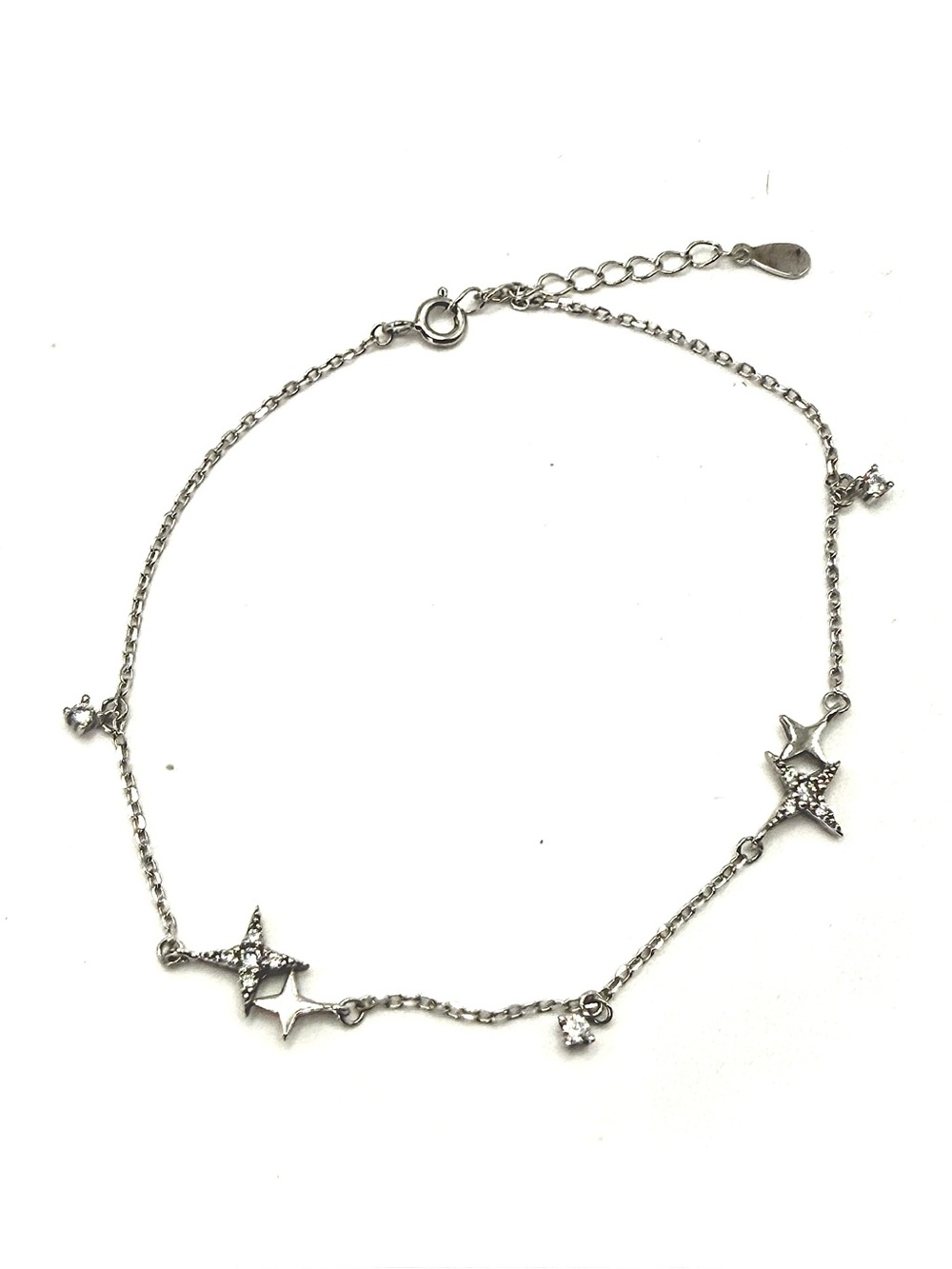 Sterling Silver Star Charm Bracelet - Silver